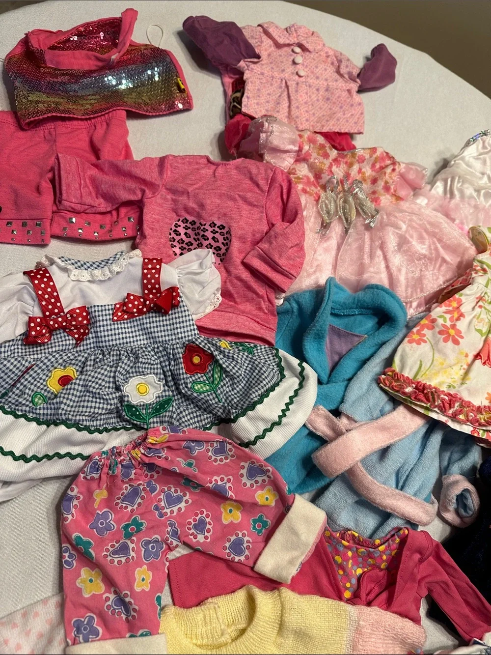 American Girl Blue & Green Striped Polo Dress with White Umbrella Top